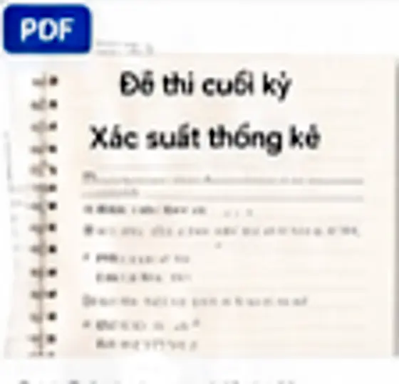 Đề thi cuối kỳ Xác suất thống kê